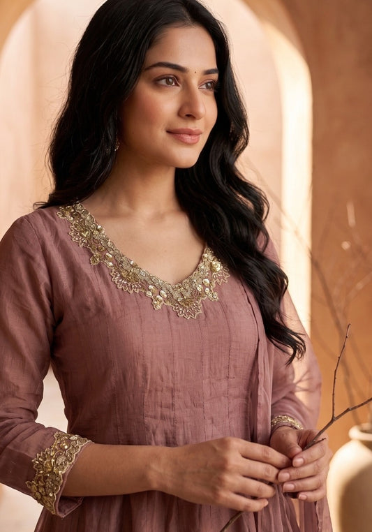 Short Anarkali-style Plazo Set