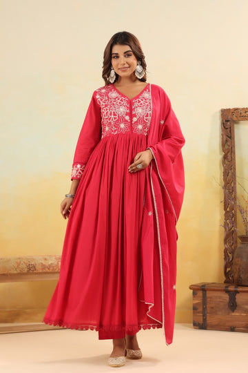 Pink Bloom Anarkali Set