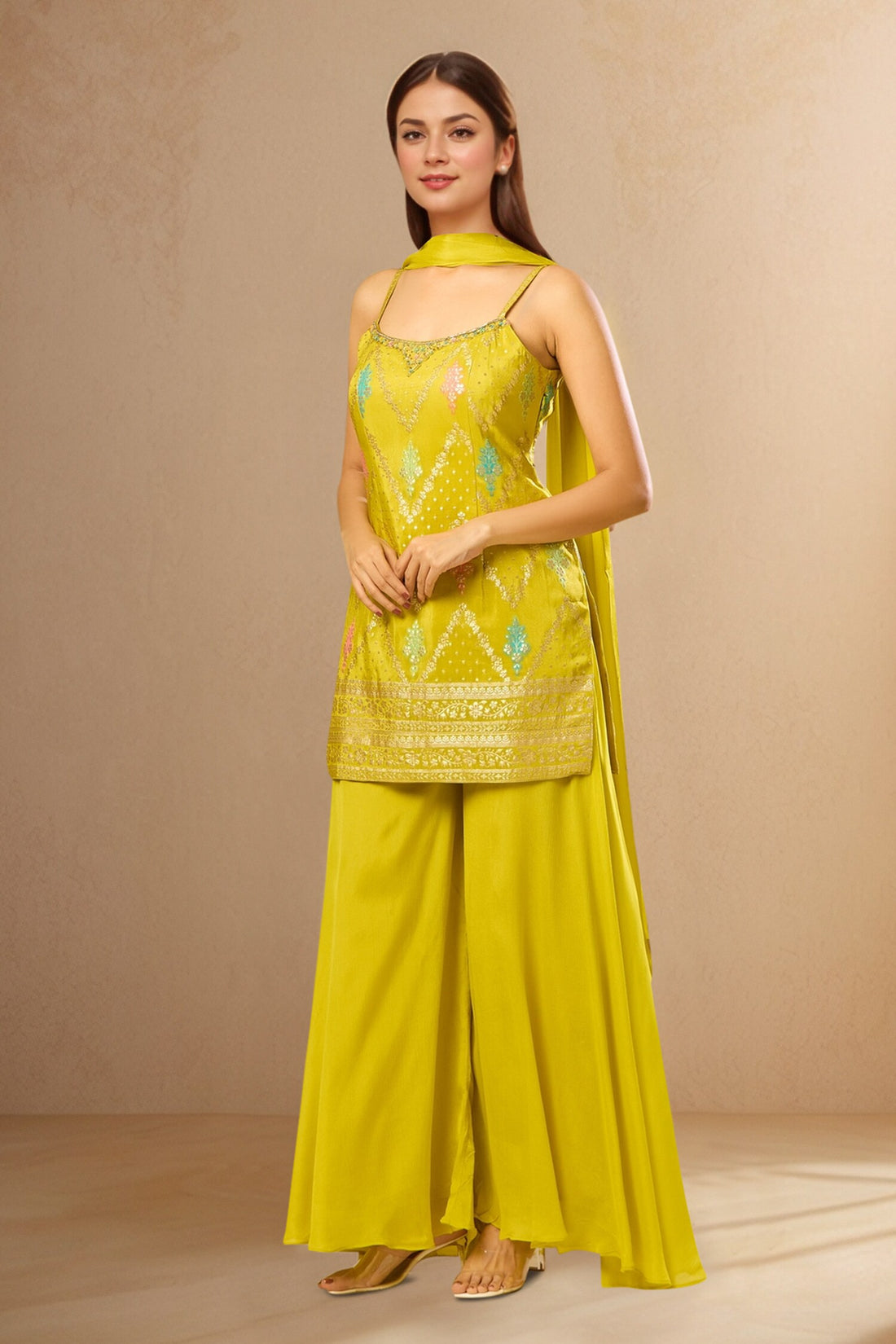 Yellow Elysian Brocade Set