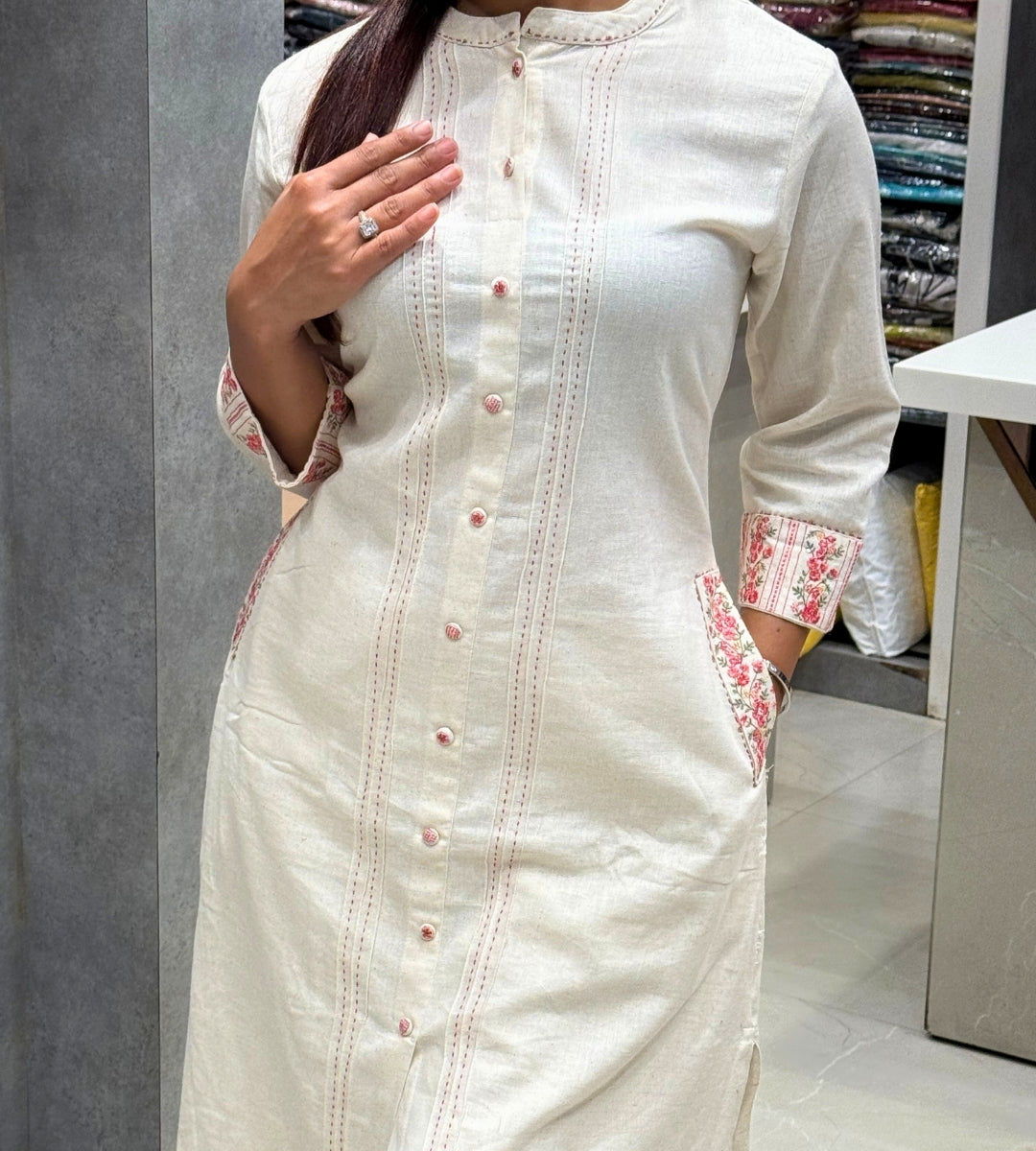 Pure cotton straight kurta set