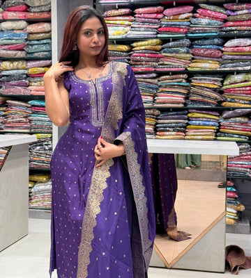 Regal Radiance Purple Silk Set