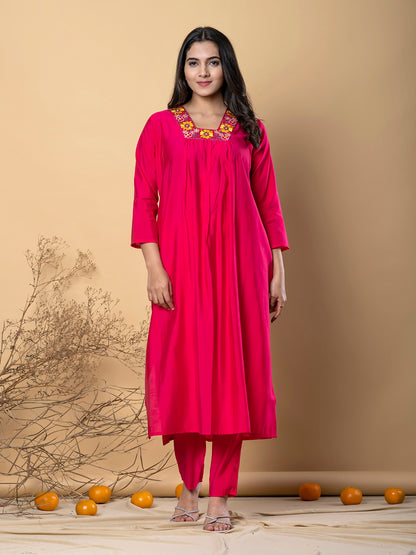 Fuchsia Ember Kurta Set