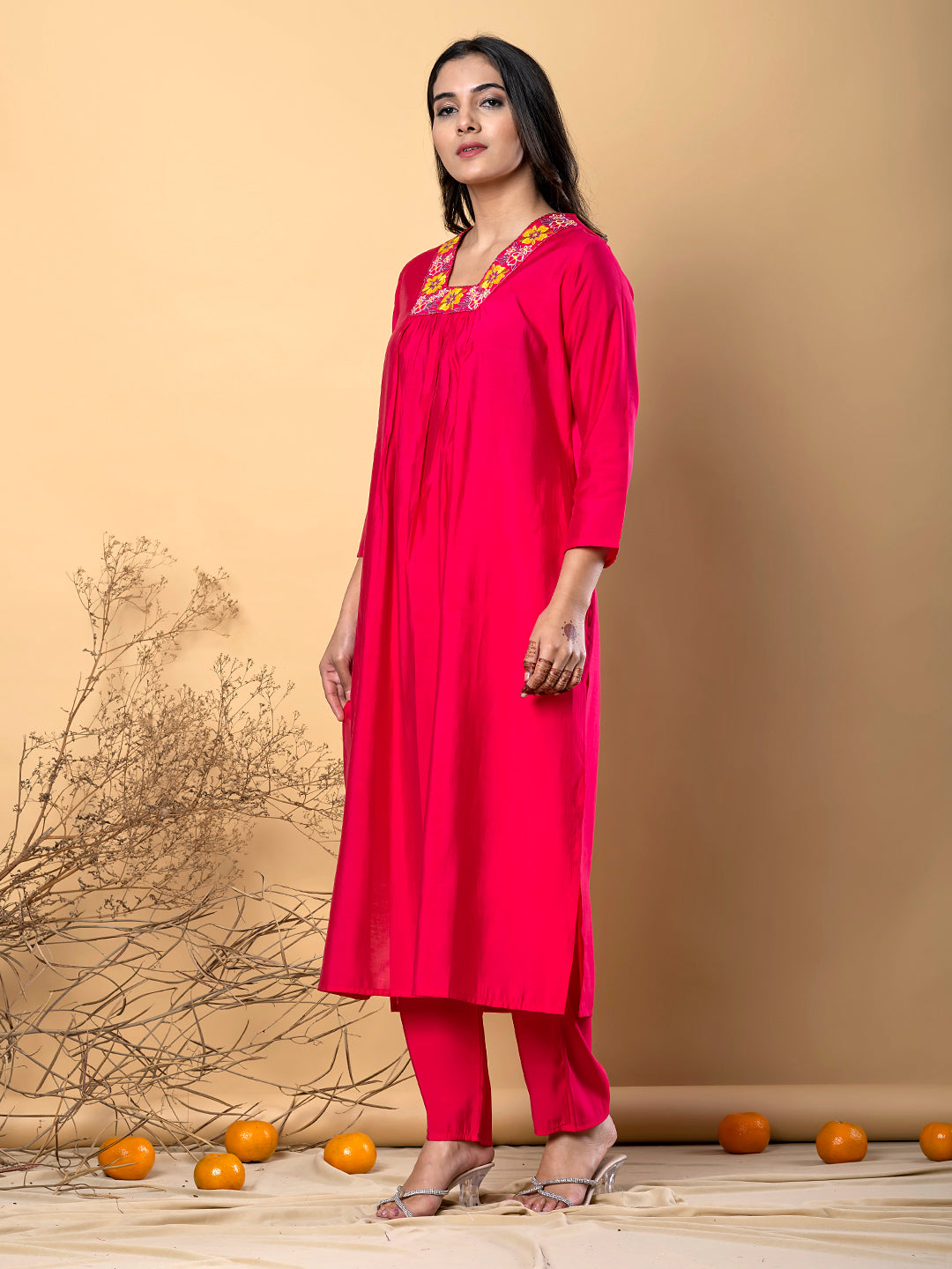 Fuchsia Ember Kurta Set