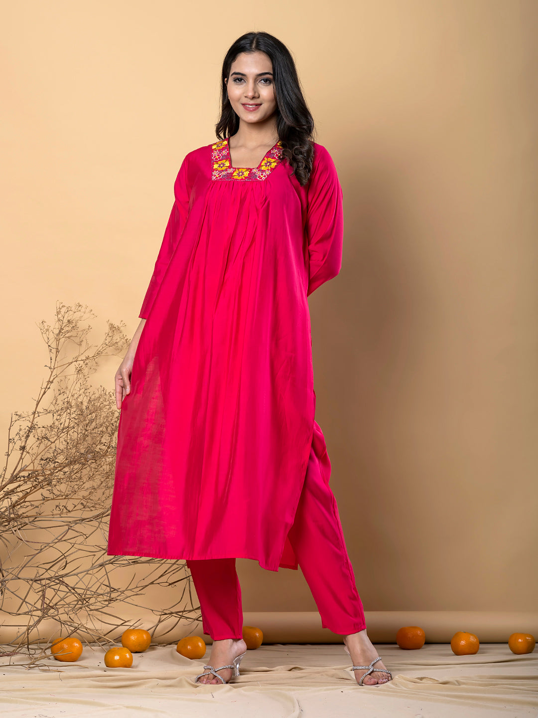 Fuchsia Ember Kurta Set
