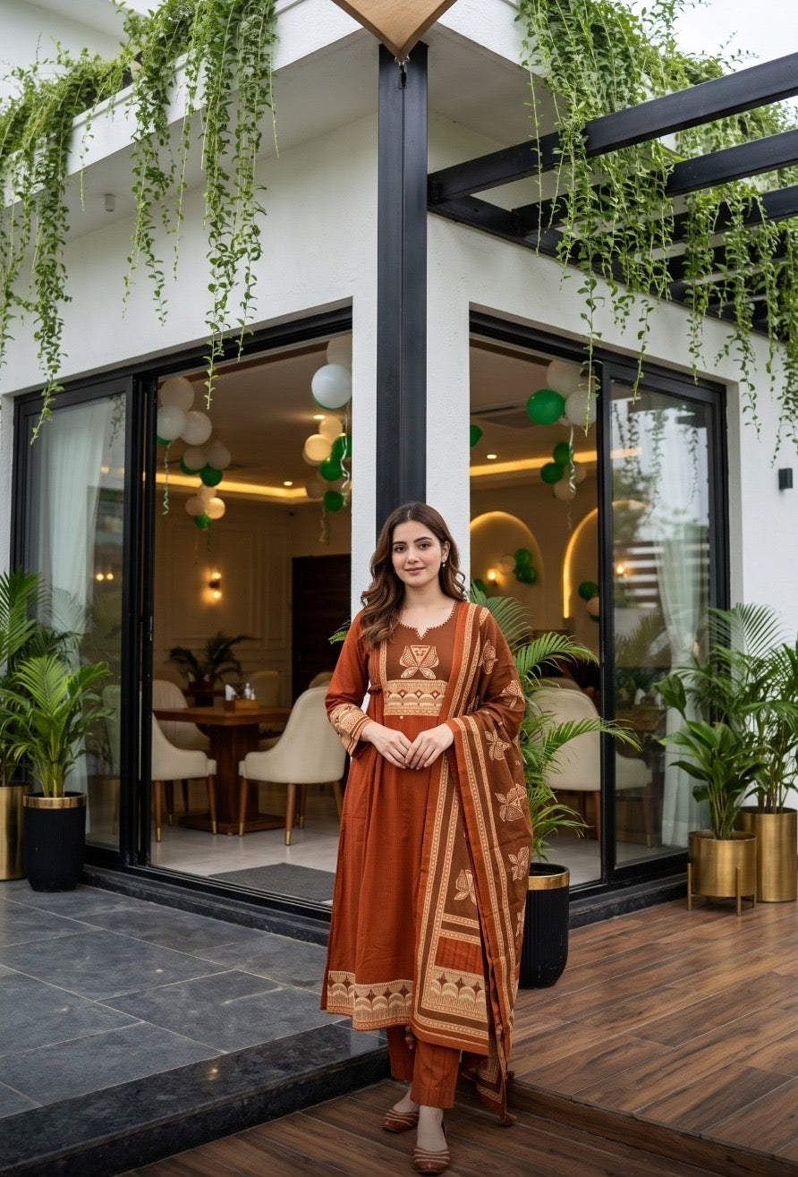 Orange Pure Cotton Set