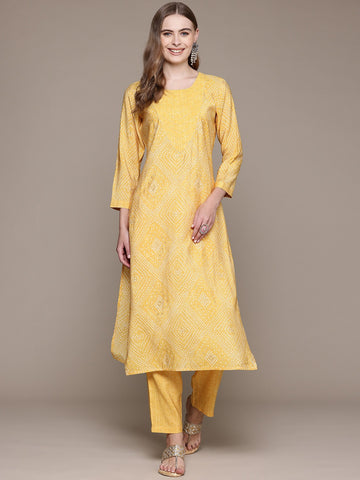 Geometric Bandhani-Inspired Print Set
