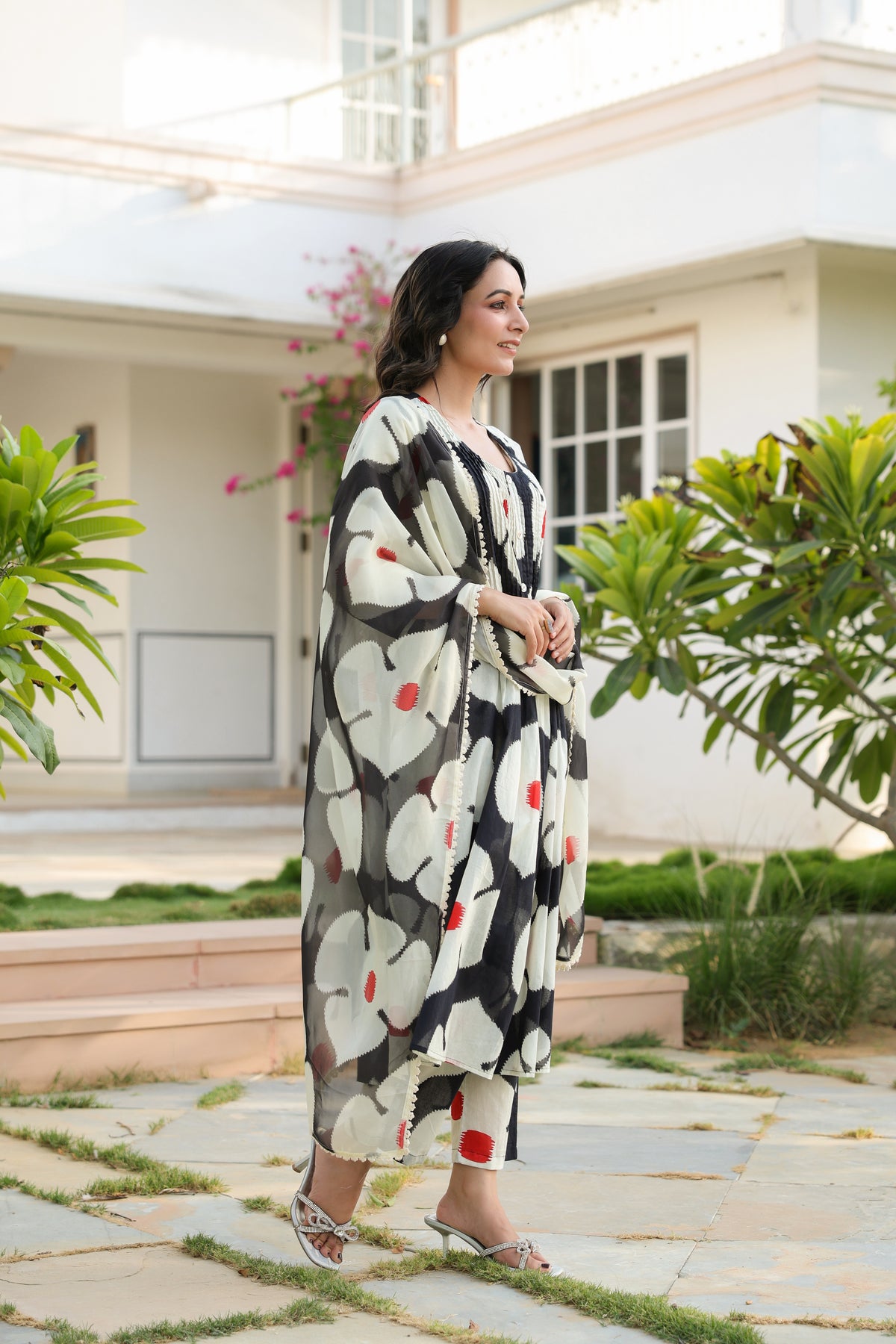 Ecru Essence – Printed 3-Pc Pure Cotton Kurta Set
