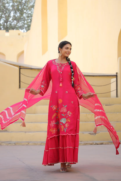 Royal Fuchsia Anarkali Set