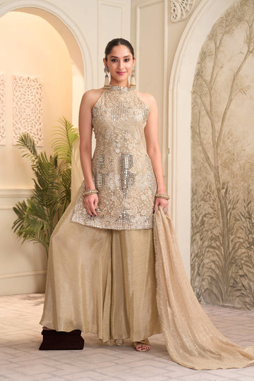 Golden Aura – Shimmer Silk Designer 3-Piece Set
