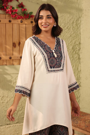 Indigo Ajrakh Print Cotton Co-Ord Set