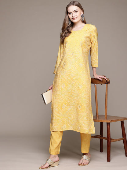 Geometric Bandhani-Inspired Print Set
