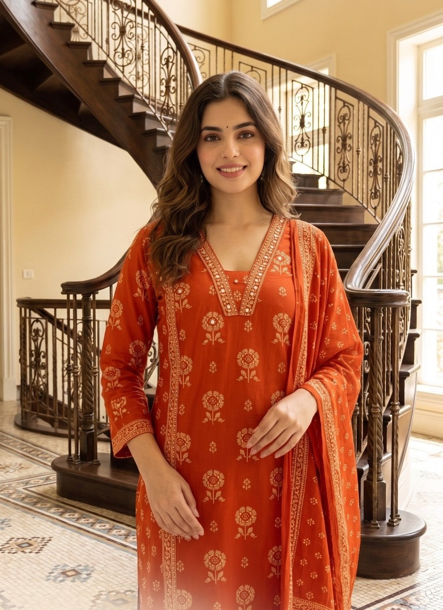 Rust Premium Pure Cotton Set