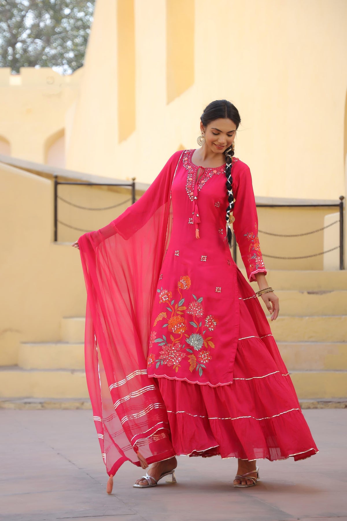 Royal Fuchsia Anarkali Set