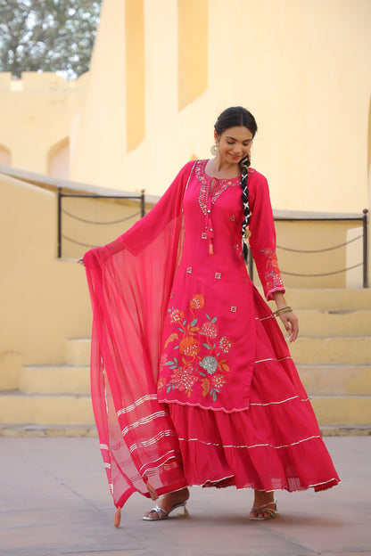 Royal Fuchsia Anarkali Set