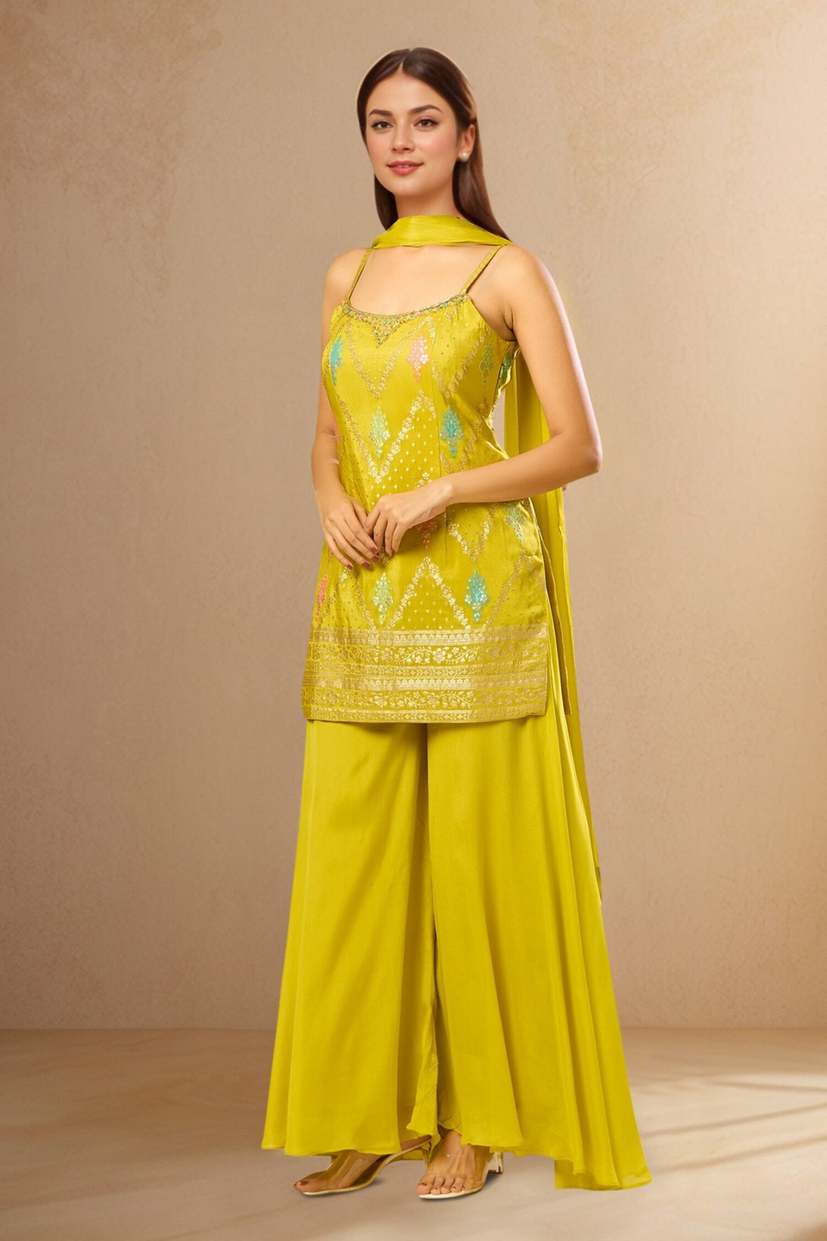 Yellow Elysian Brocade Set