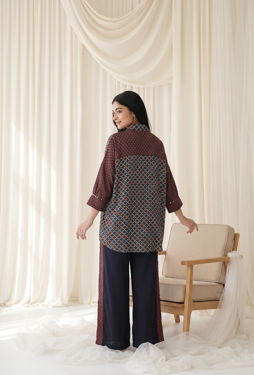 Geometric Print Oversized Co-Ord Set