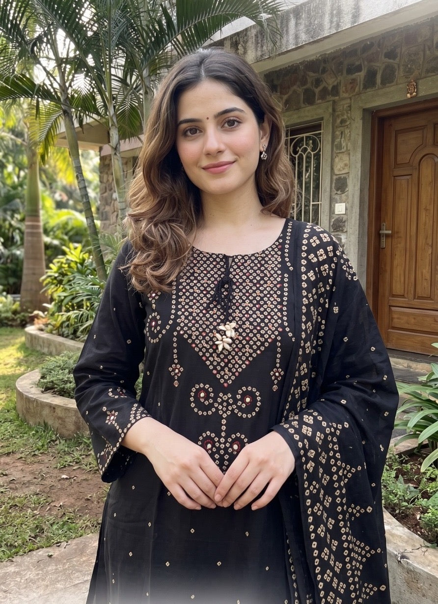 Bandhani Print Kurta Set