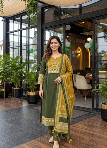 Green Pure Cotton Set