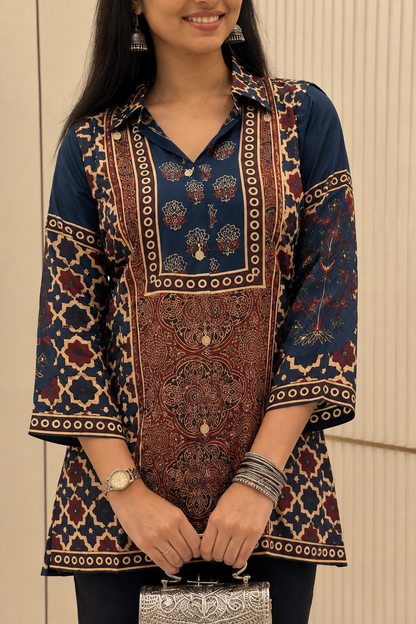 Ajrakh Print Kurta Shirt