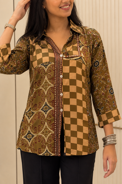 Indian Print Kurta Shirt