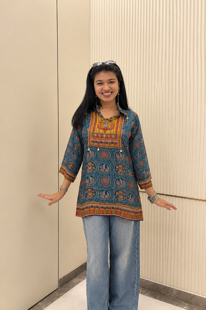Rama Blue Indian Kurta Shirt