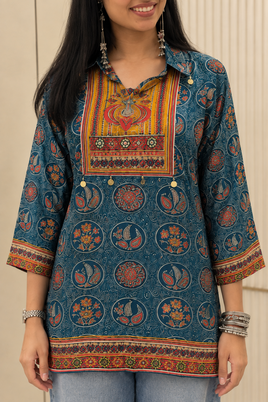 Rama Blue Indian Kurta Shirt