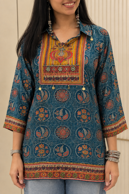 Rama Blue Indian Kurta Shirt