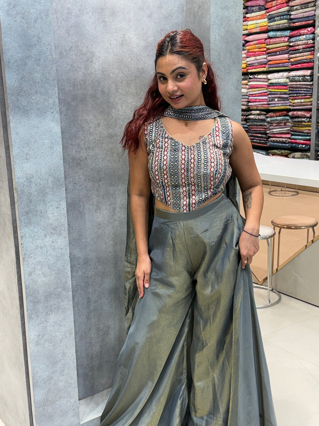 Aaliya Shimmer Silk Indo-Western