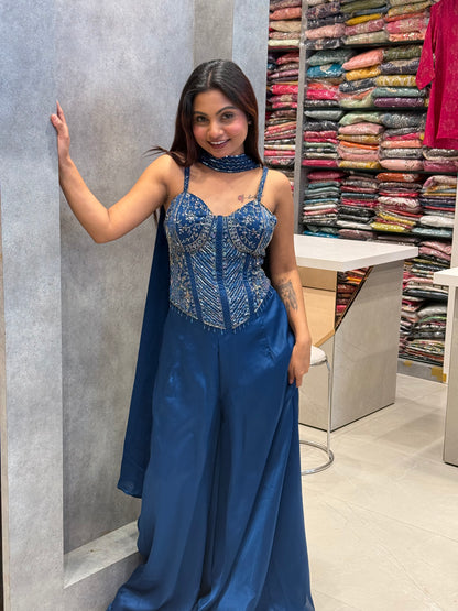 Elysian Indo-Western Silk Corset Set