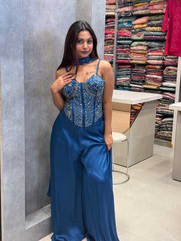 Elysian Indo-Western Silk Corset Set