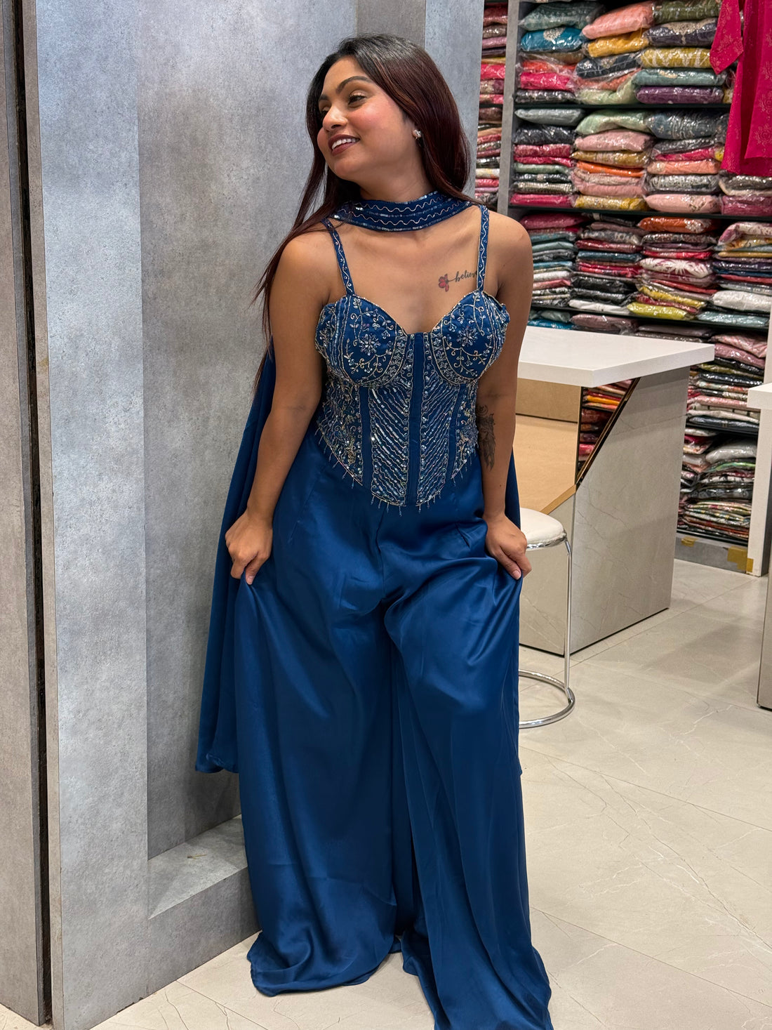Elysian Indo-Western Silk Corset Set