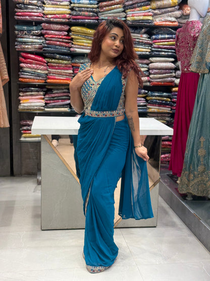 Firoji Pre Drape Sare