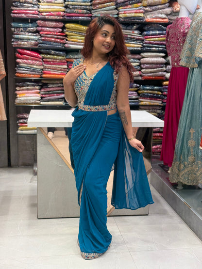Firoji Pre Drape Sare