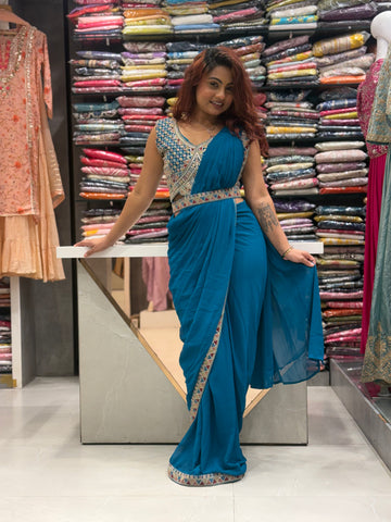 Firoji Pre Drape Sare