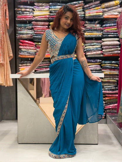 Firoji Pre Drape Sare