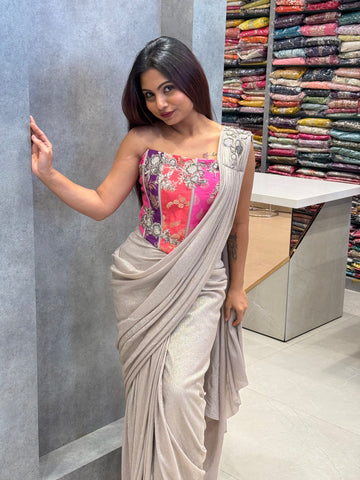 Luxe Radiance Pre-Draped Saree Set
