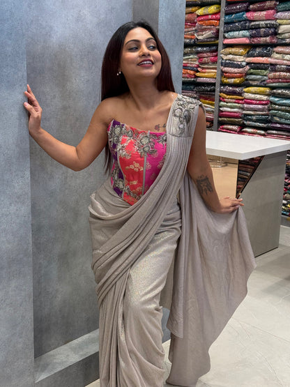 Luxe Radiance Pre-Draped Saree Set