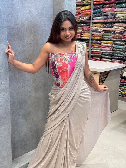 Luxe Radiance Pre-Draped Saree Set