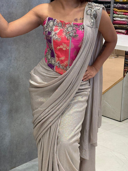 Luxe Radiance Pre-Draped Saree Set