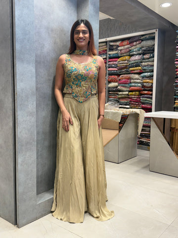 Heer Embroidered Corset & Silk Palazzo Set