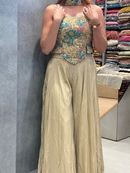 Heer Embroidered Corset & Silk Palazzo Set