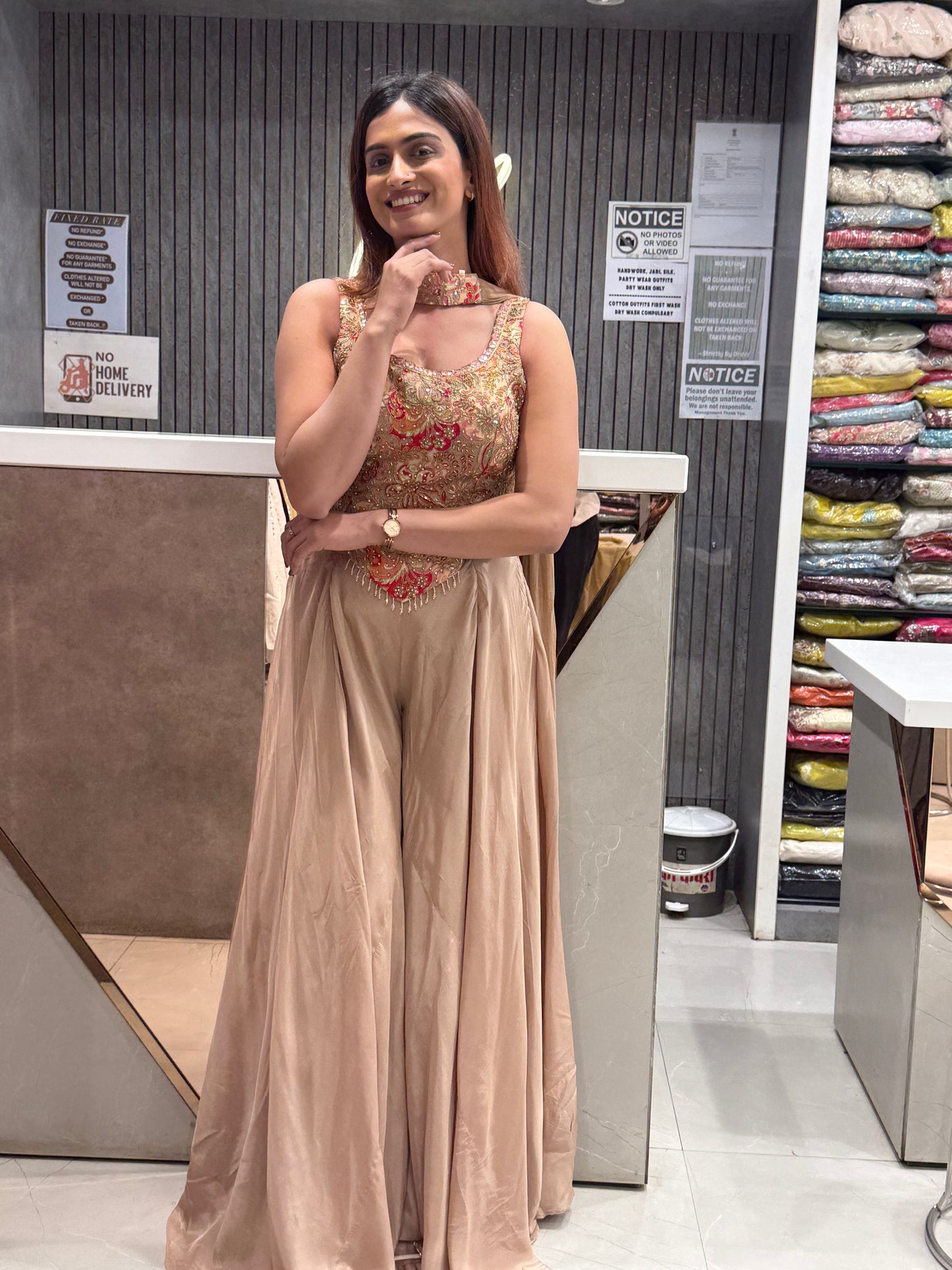 Heer Embroidered Corset & Silk Palazzo Set