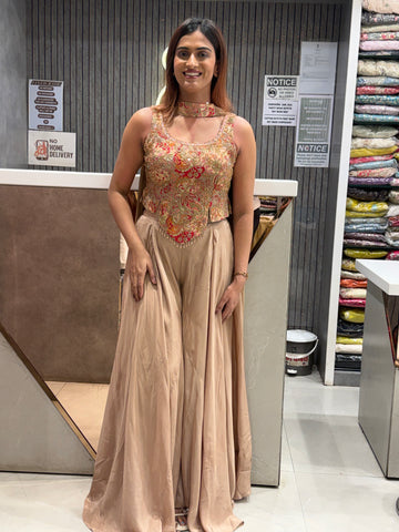 Heer Embroidered Corset & Silk Palazzo Set