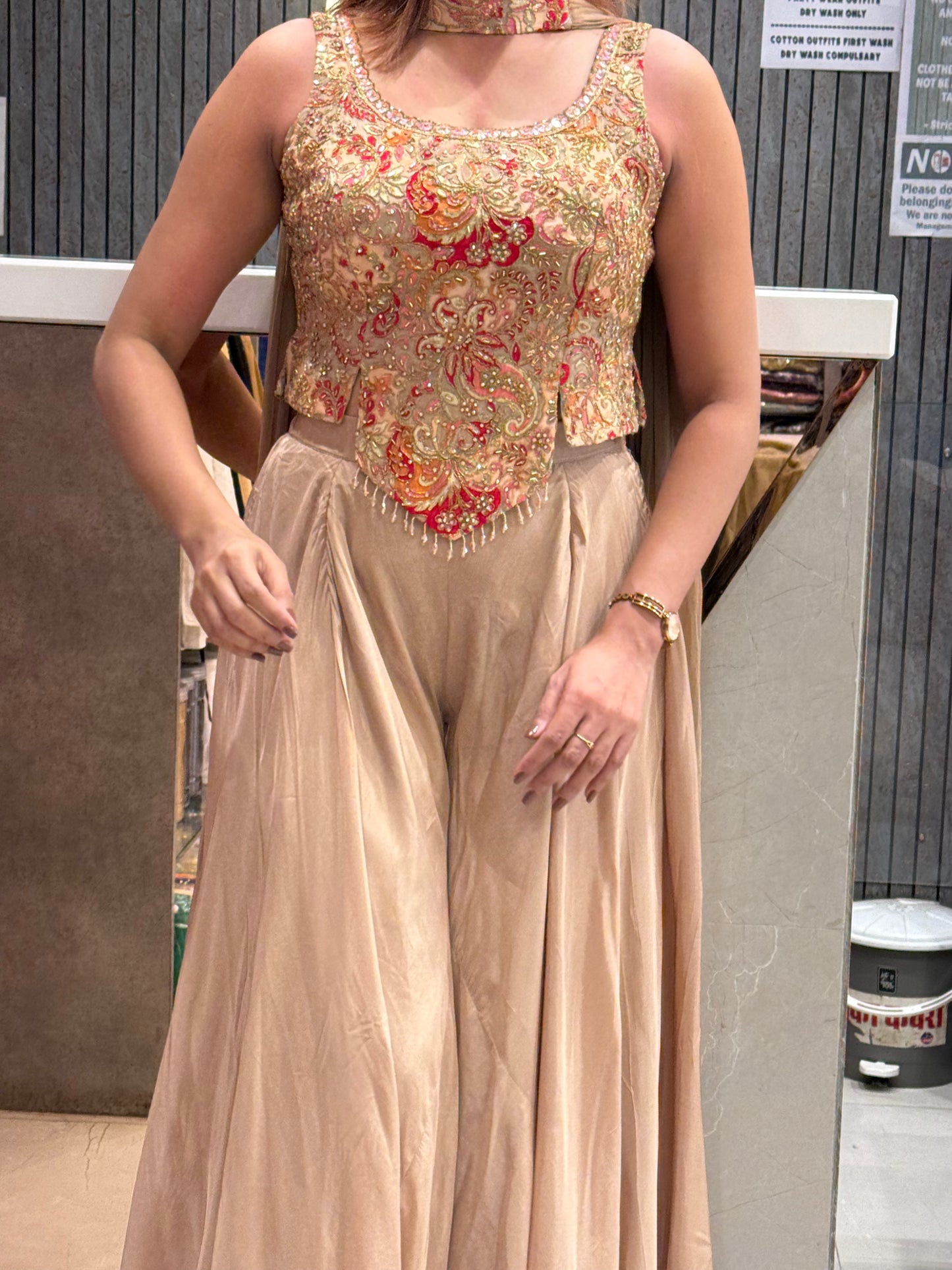 Heer Embroidered Corset & Silk Palazzo Set