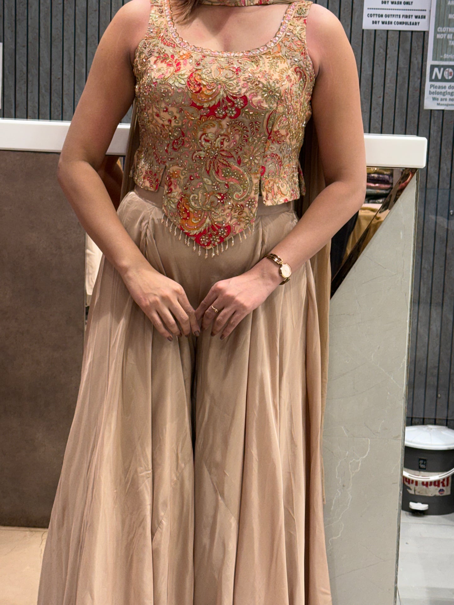 Heer Embroidered Corset & Silk Palazzo Set
