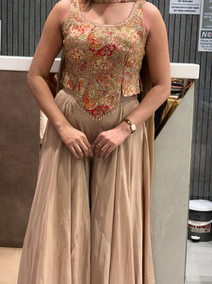 Heer Embroidered Corset & Silk Palazzo Set