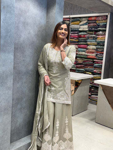 Sage green Indo Western