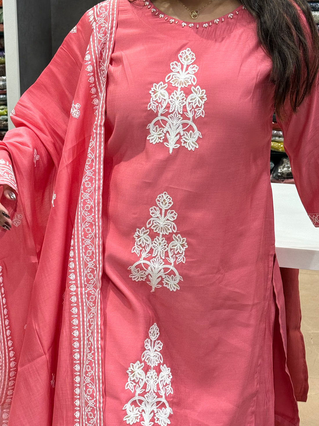 Muskan Muslin Silk Set Pink