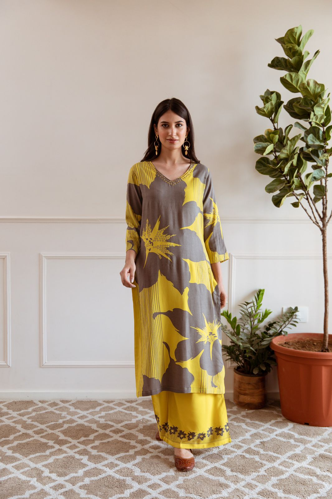 Floral Plazo Co-ord Set