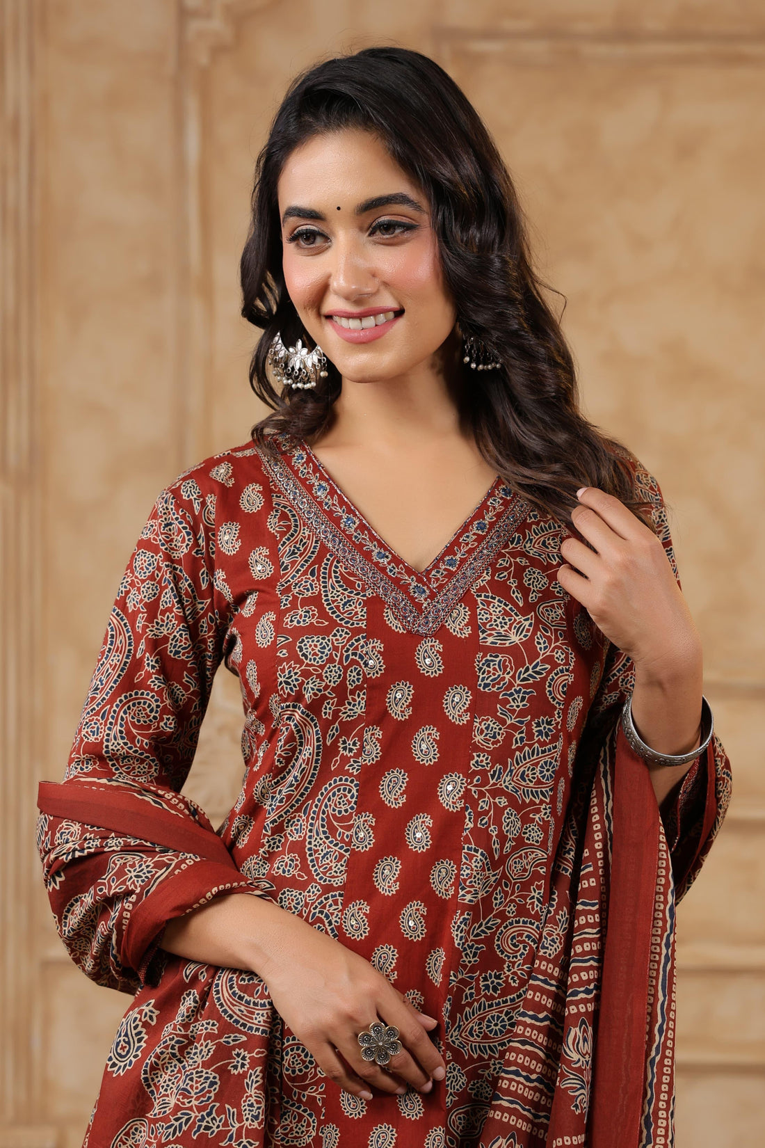 Regal Grace Cotton Anarkali Set